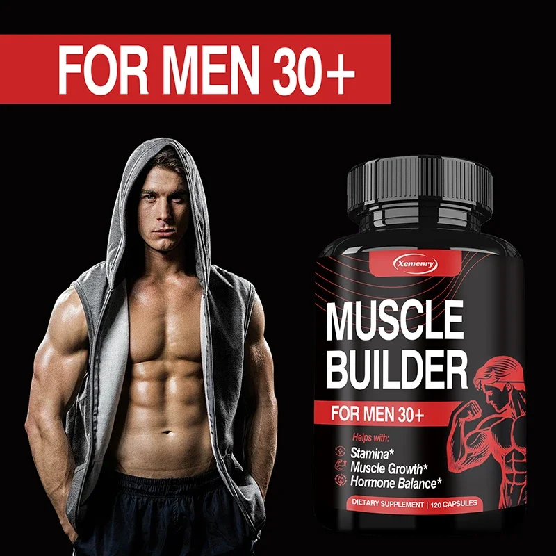 Muscle Builder voor mannen 30+ - Verhoogt spieren, kracht en uithoudingsvermogen, ondersteunt hormoonbalans