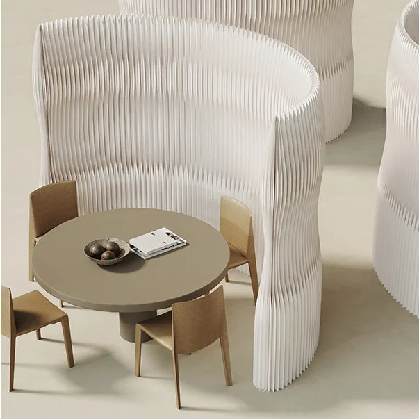 Paper Partition Screen Office Curve Arc Simple Clothing Store Baffle Restaurant Room Exhibition Exhibition Light Curve