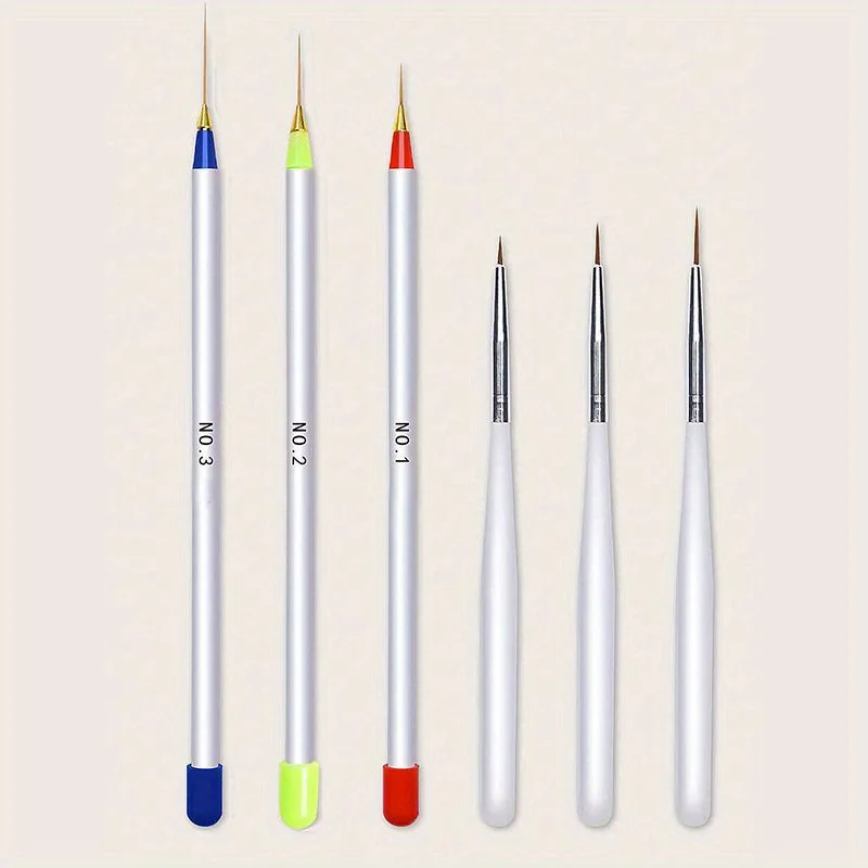 6PCS Nail Drawing Pen Set Pen Design Brush Painting Drawing Liner Nail Tools For Home Use and Professional Nail Salon