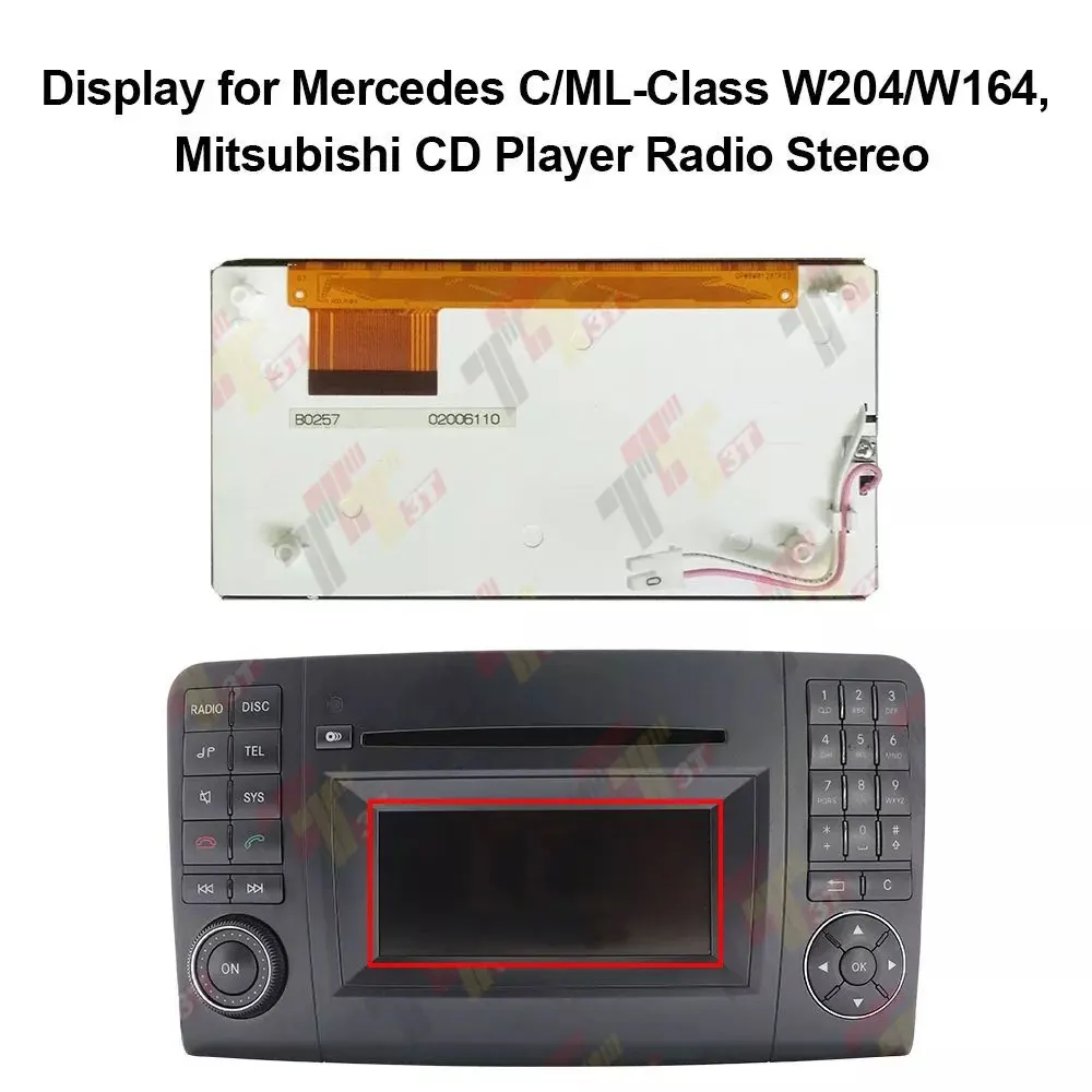 

Dashboard LCD Display for Mercedes C and ML Class W204 W164 CD Player Radio Stereo LQ050B5DR03