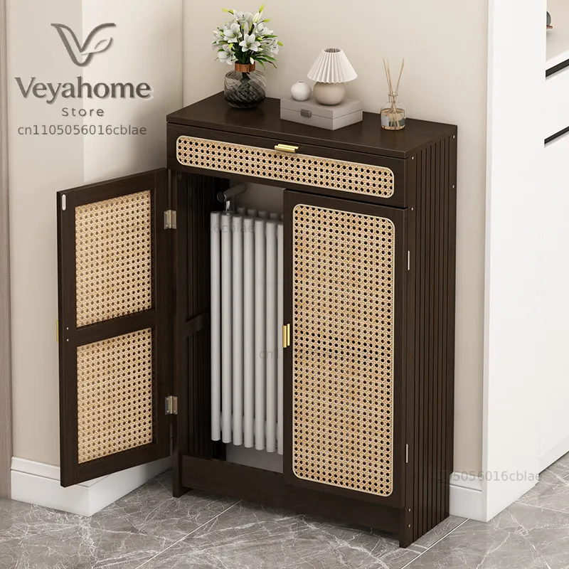 Rattan floor heating water separator, shelter cabinet, electricity meter, water pipe, natural gas pipeline, radiator cover