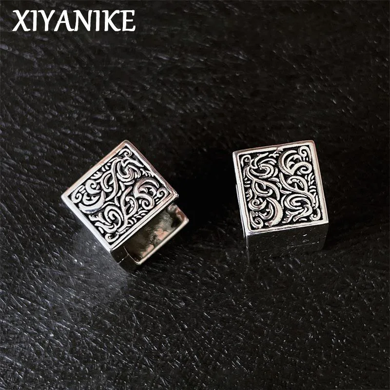 Xiyanike criativo floral quadrado orelha fecho brincos para mulheres menina moda nova retro jóias amigo presente festa сьги же