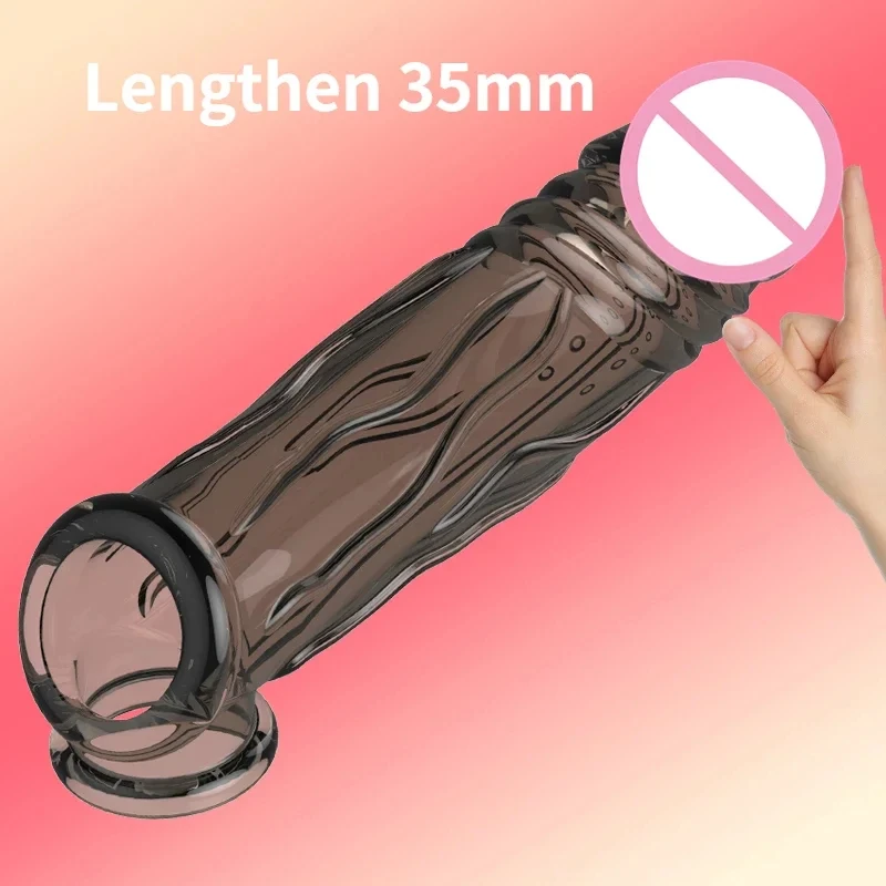 Sexy Toys Penis Ring Penise Enlargement Sleeve for Penis Condoms for Men Reusable Condom Cock Sleeve Extender Ejaculation Delay