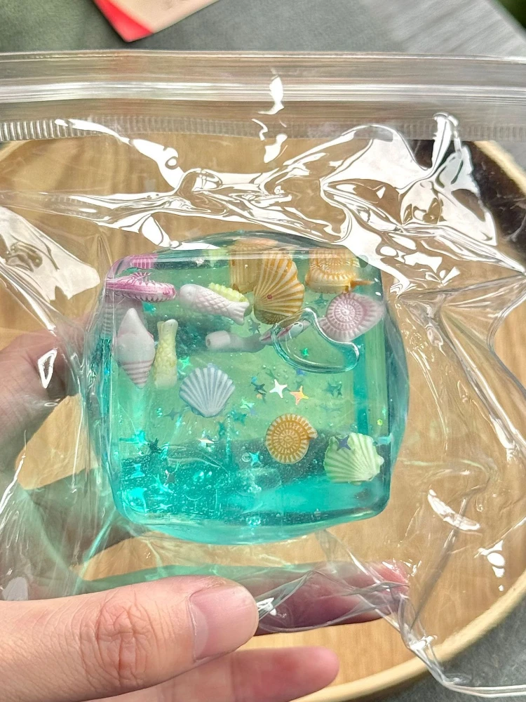 Taba Squishy Stress Balls Cube - Ocean Sensory Fidget Toy Jouets Squishy à montée lente pour enfants et adultes Squeeze Relax Gift