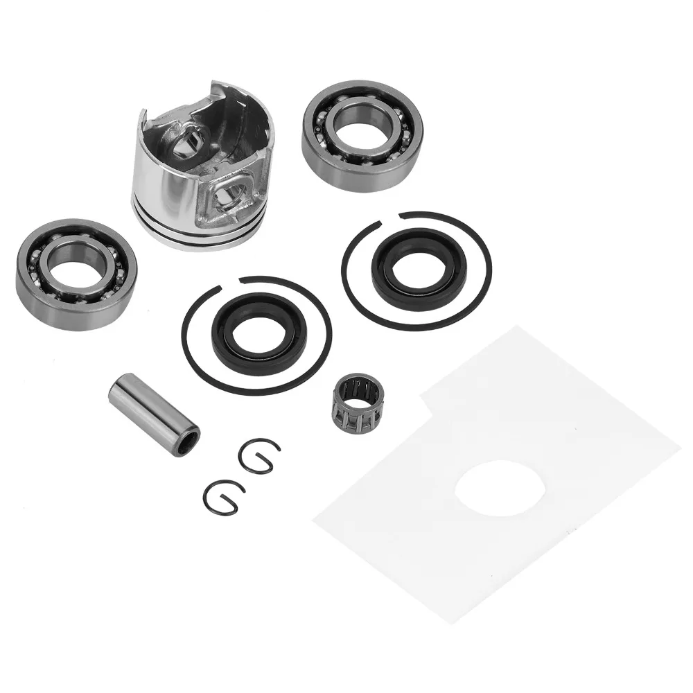 Silver Engine Piston Kit Aluminum Easy to Install Piston Replacement Accessories Compact Round for Stihl MS180 MS 180 018