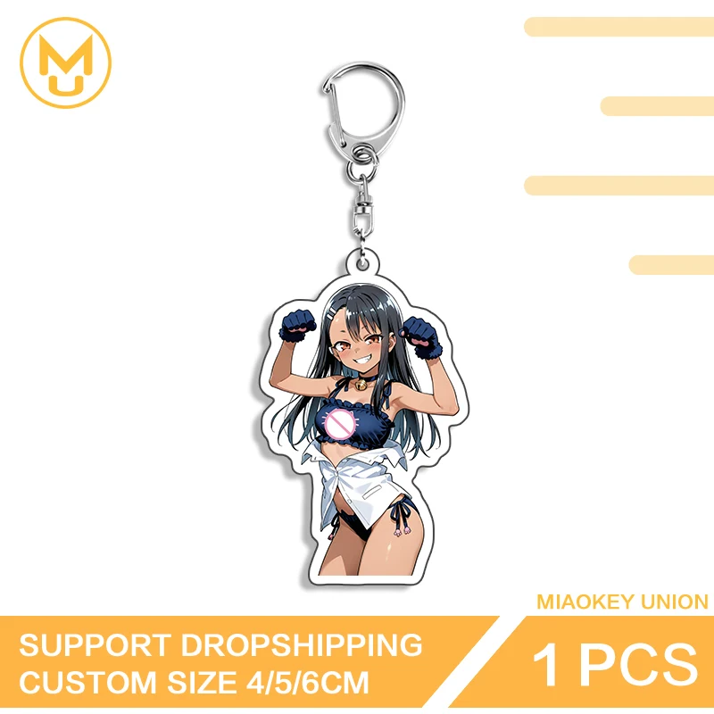 Nagatoro Hayase Key Chains Alluring Kitten Girl Hentai Lewd Mobile Phone Case Props NSFW Single Shoulder Bag Accessories