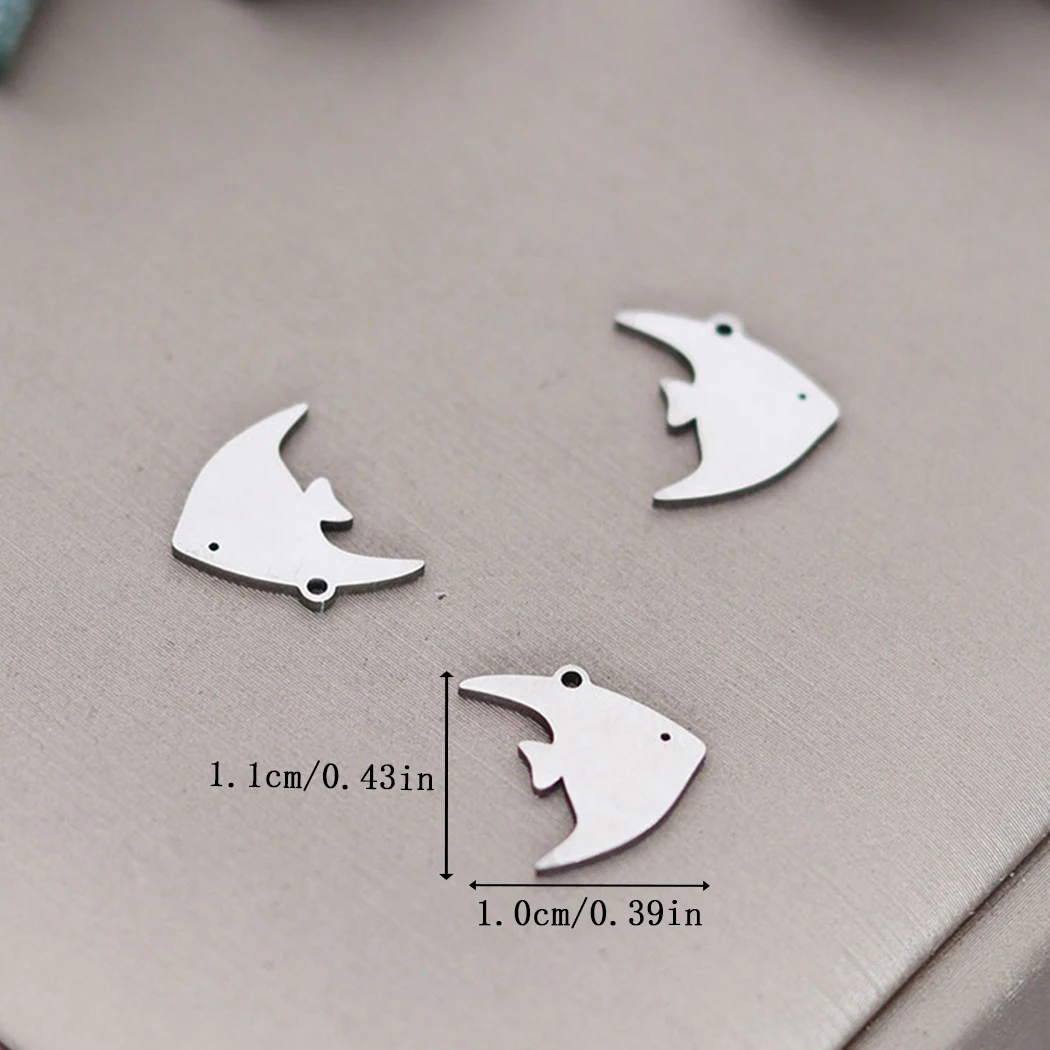 3pcs Cartoon Ocean Jewelry Charms Fish Animal Stainless Steel Pendants Findings DIY Jewelry Making Necklace Earrings