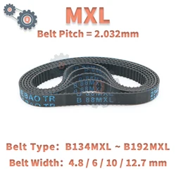 B134MXL To B192MXL MXL Timing Belt Tooth Pitch 2.032mm MXL Rubber Belt Width 4.8/6/10/12.7mm MXL Belt For CNC Synchronous Belt