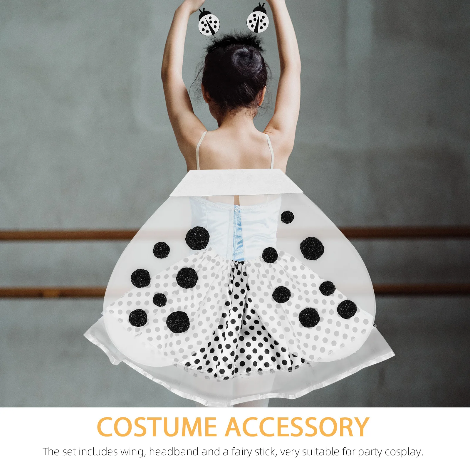 1 مجموعة أسود أبيض أجنحة الخنفساء الاطفال زي مجموعة لينة مريحة أجنحة التعادل تصميم أداء الحفلات تأثيري الجناح للأطفال #5