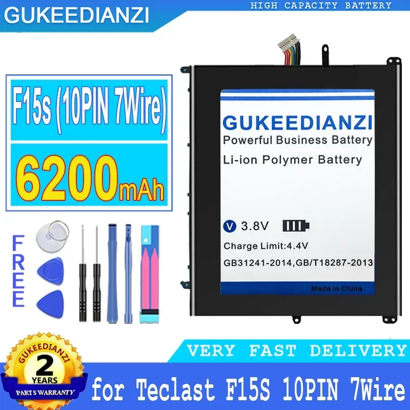 6200mAh GUKEEDIANZI Battery 28168243P 30154200P for Teclast F15S UTL-2778180-2S UTL-2978180-2S UTL-3078180-2S 10PIN 7Wire