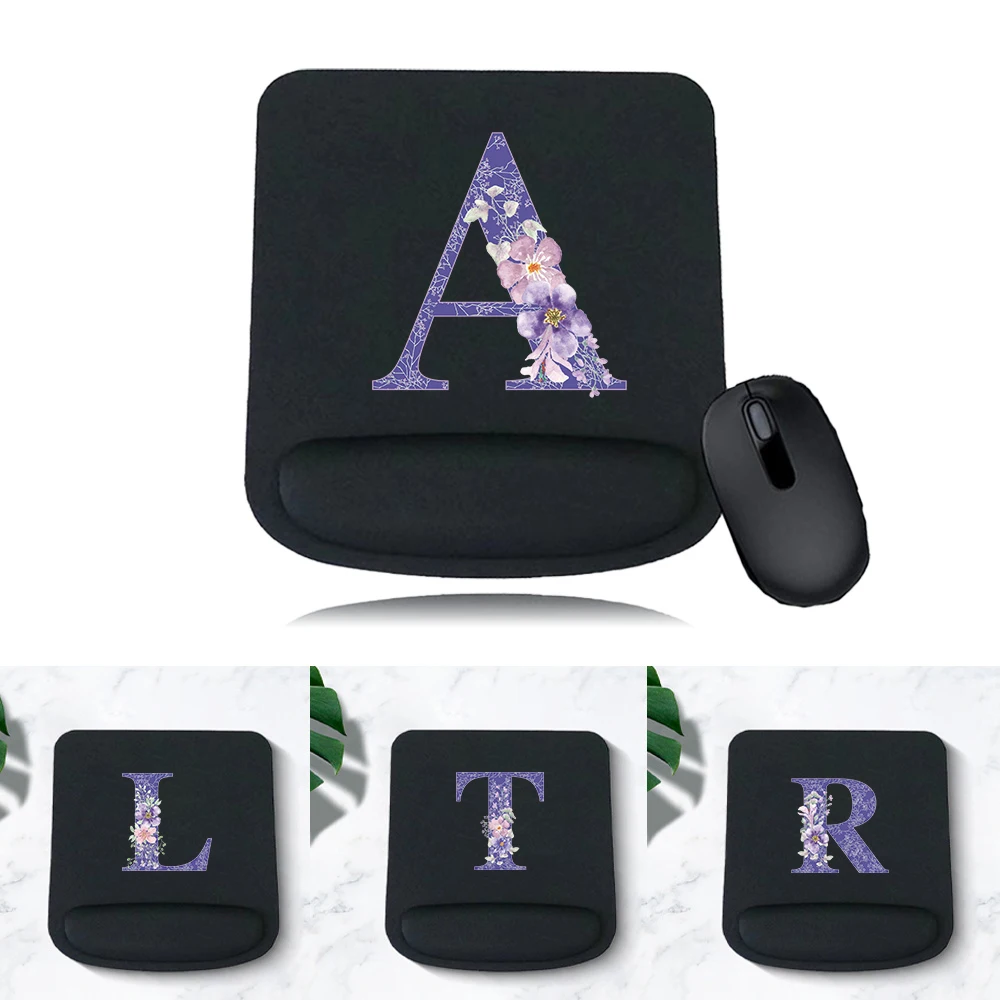 Mouse Pad Desk Mat for PC Laptop Square Shape mouse mat Purple flower Series Ergonomic Non-Slip Wrist Office Accessories