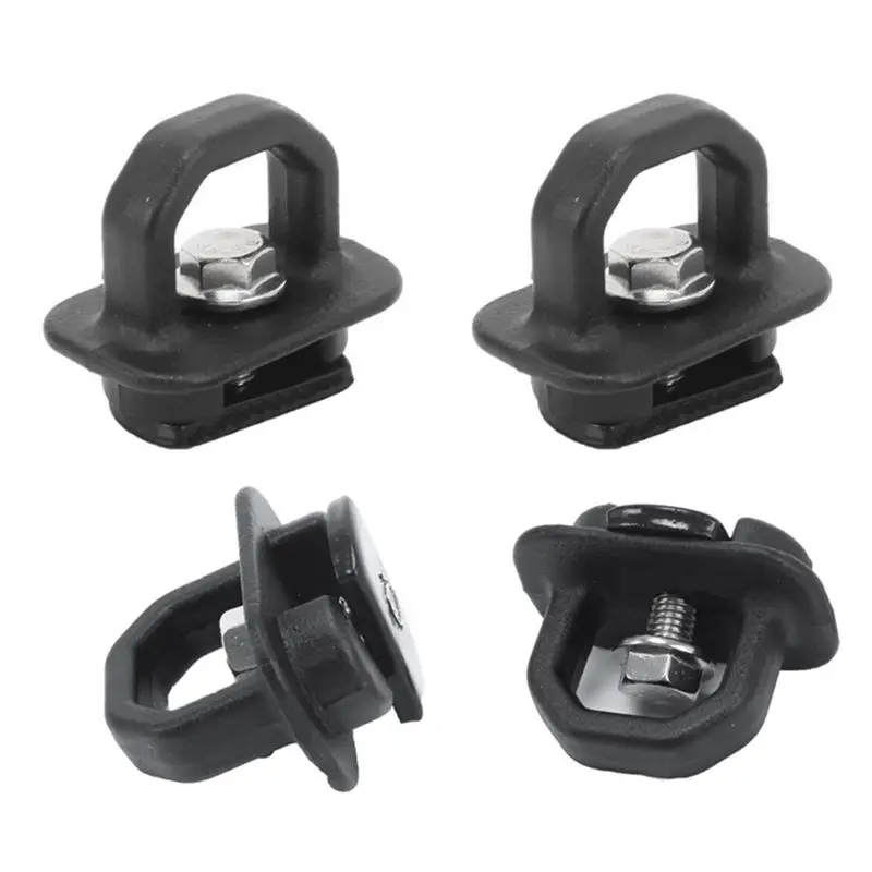 Black Truck Bed Side Wall Anchors 4Pcs Set Tie Downs Anchor For Chevy Silverdo Pickup Anchor Truck Bed Durable