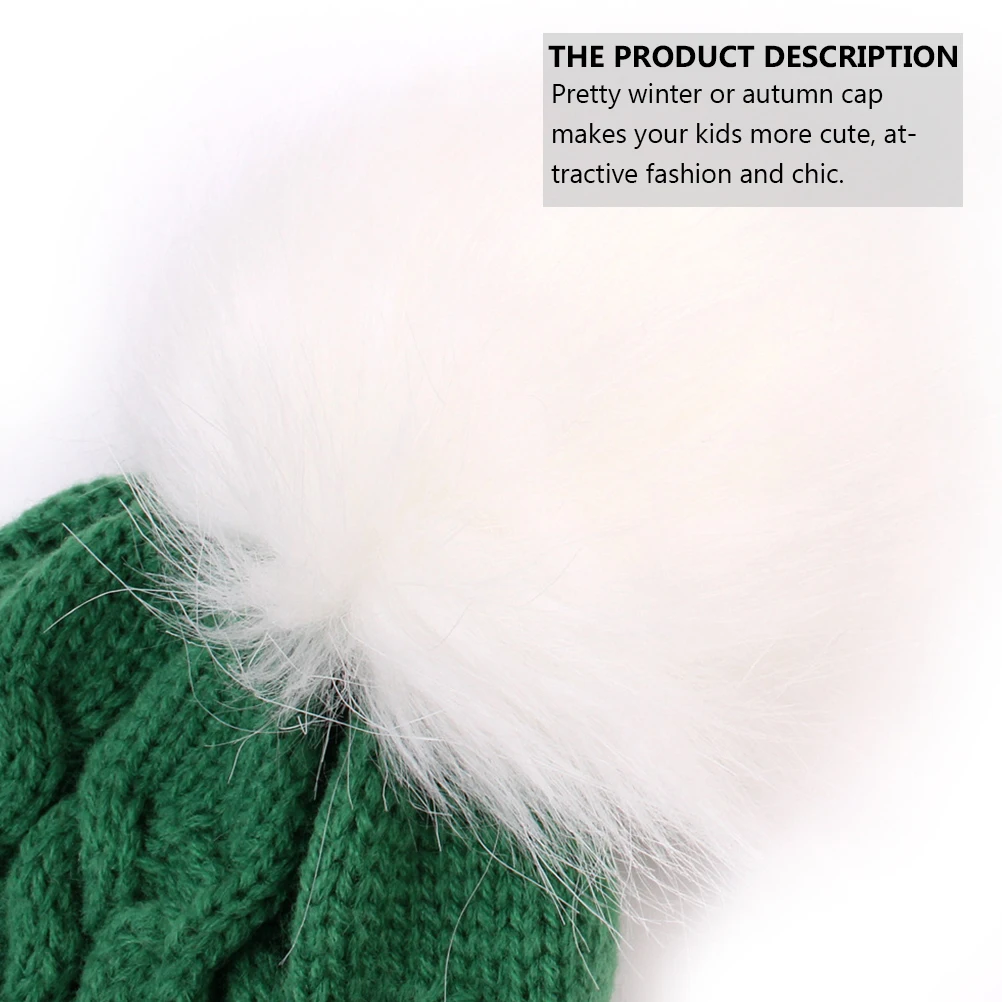 

1pc Children Knitted Hat Winter Warm Beanie Kids Woolen Hat Baby Boy Girl One Size Fits Most Cute Fashion Autumn Winter Wear