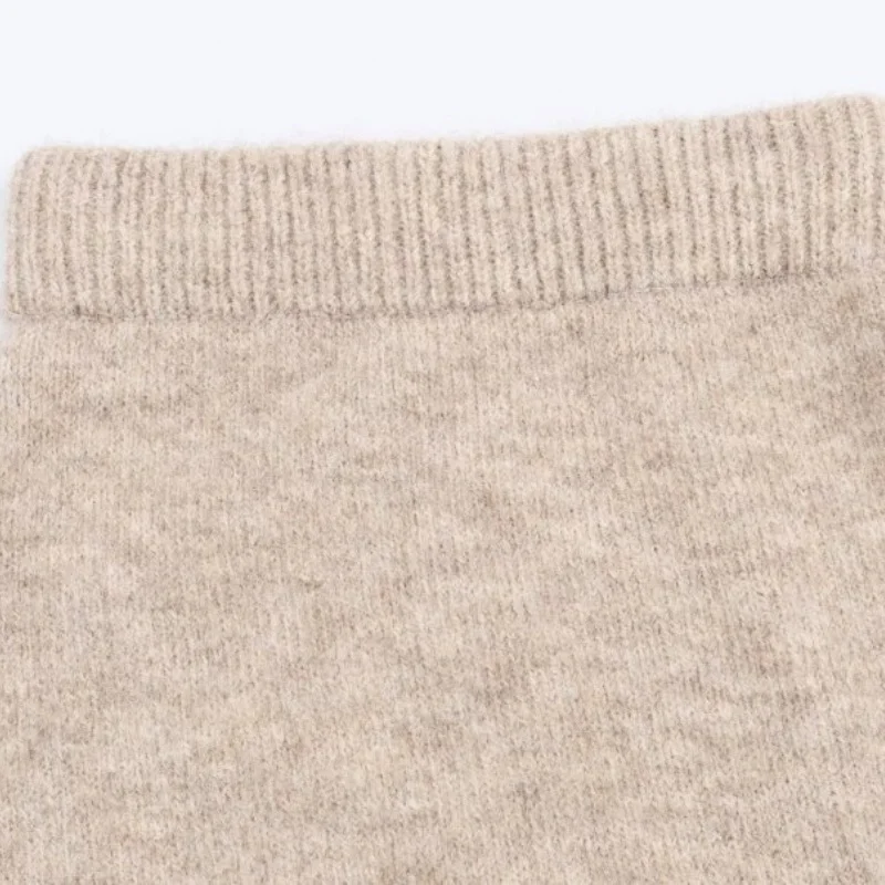 Cardigan de malha com cinto jacquard feminino com efeito desbotado conjunto de saia midi de malha escritório viajante workwear moda estilo elegante