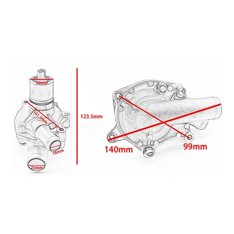 لهوندا VRX400 T NC33 NV400 NV600 NC40 Steed 400 VLX VT600 الظل المشرح دراجة نارية مضخة مياه محرك المبرد مضخة-M54K