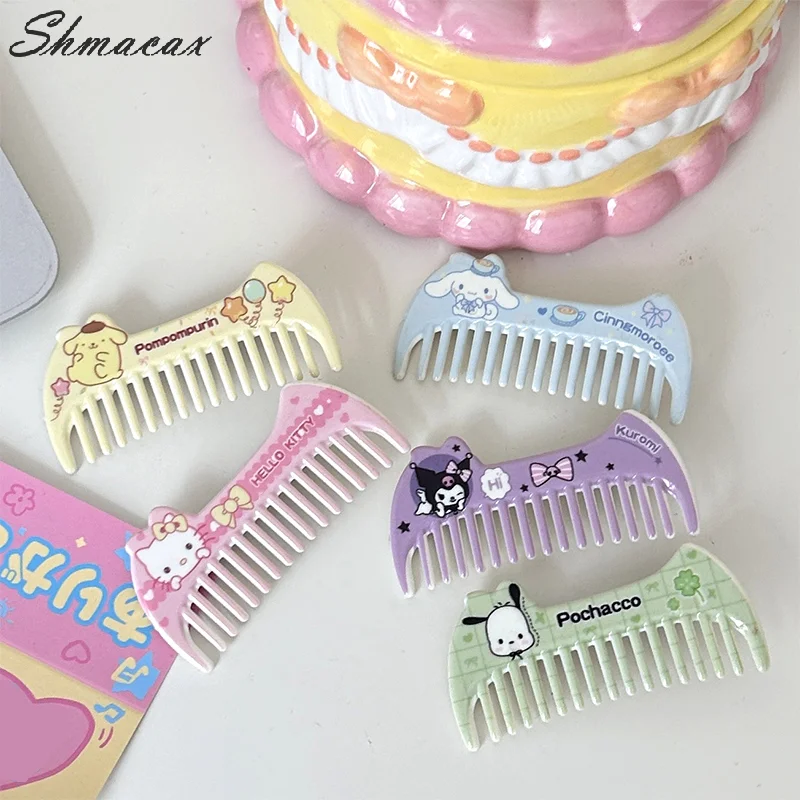 Kawaii Sanrio Hello Kitty Hair Clip Kuromi Comb Cinnamoroll Pochacco Hair Pin Bangs Side Clip Sweet Girl Headwear