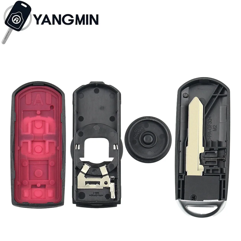 Yangmin Sleutel Shell Case Voor Mazda X-5 Summit Axela Atenza M3 M6 CX-5 Auto Afstandsbediening Sleutel Met Ongesneden Blade Smart afstandsbediening