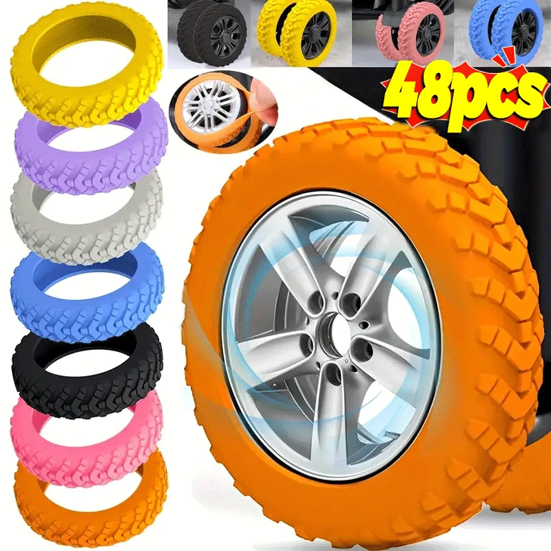 8/48pcs Luggage Wheels Protector Silicone Wheels Caster Shoes Travel Luggage Suitcase Reduce Noise Wheel Guard Cover Accessories