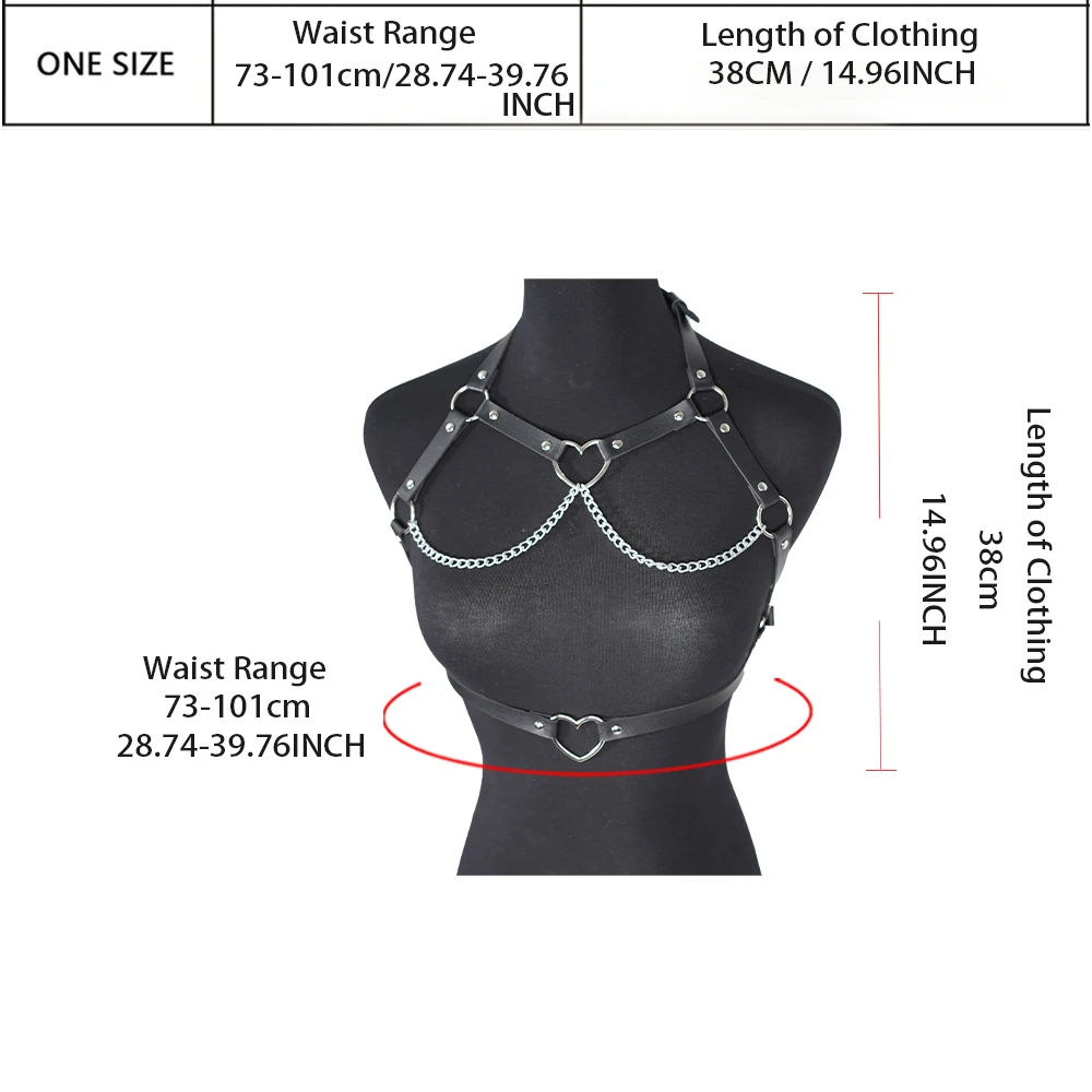 Pu Leder Mode Kette Geschirr Gürtel Brust geschirr Korsett Bondage Dessous Punk Gothic Dessous Fetisch Frauen Kleidung