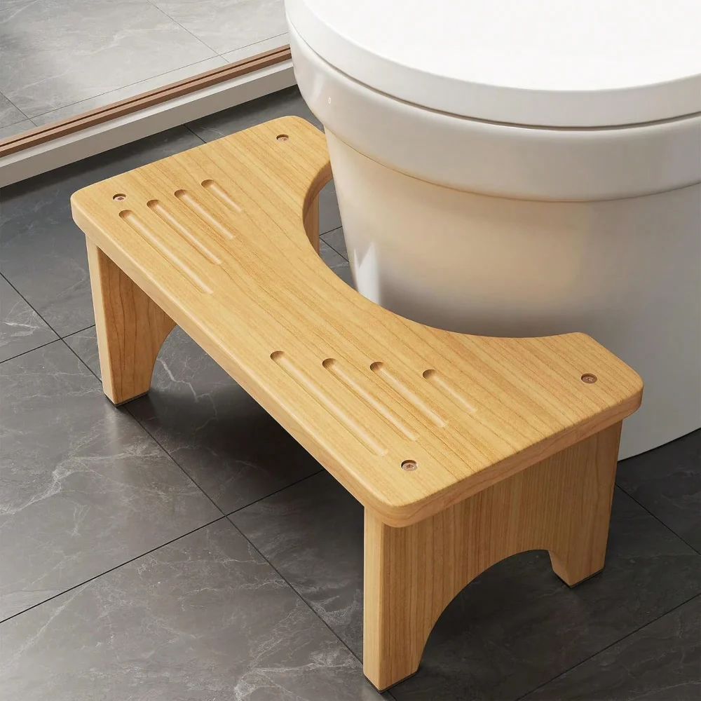 

Nasiggo Solid Wood Toilet Stool For Adults, 6.1" Bathroom Foot Rest Step, Mortise & Tenon Joint, Non-Slip Rubber Pads, Ergonomic