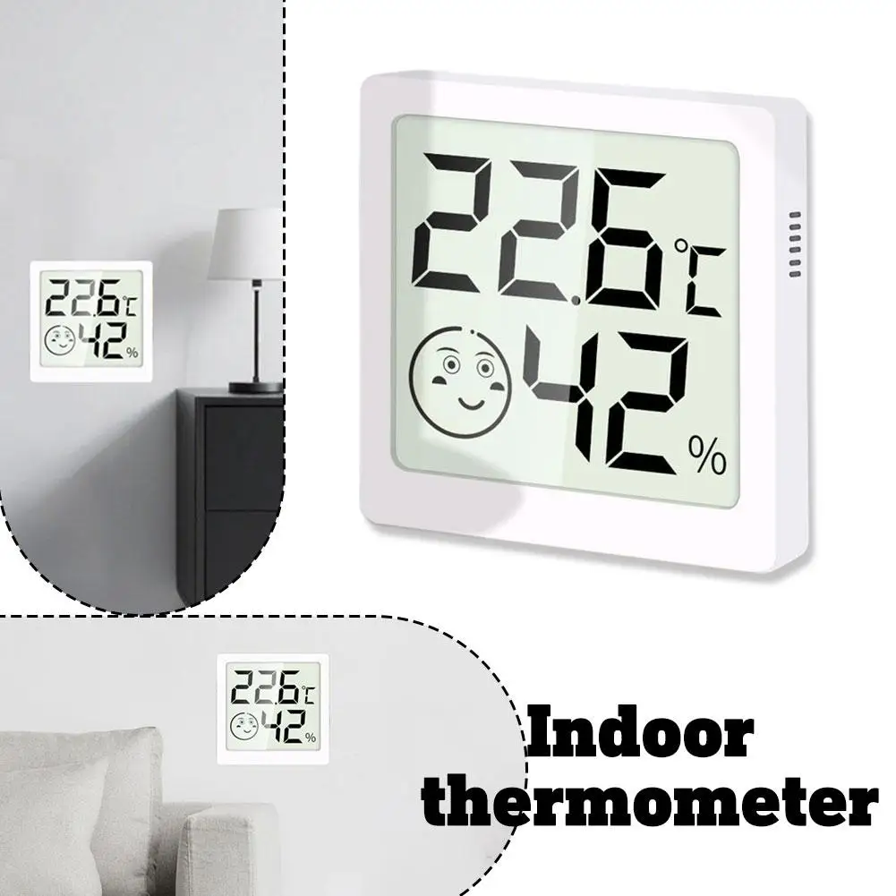 1pc Mini Indoor Thermometer Lcd Digital Temperature Room Hygrometer Gauge Sensor Humidity Meter Indoor Household Temperature