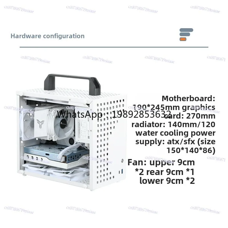 G70 mATX/ITX Portable Desktop Computer, Portable Small Chassis ATX Power Supply 120 Water Cooled k77