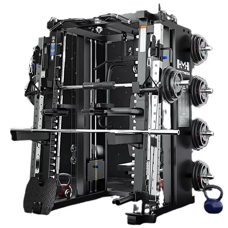 2025 New Home Multi functional Comprehensive Smith Fitness Machine Large Strength Training Longmen Hip Leg Training Machine Set