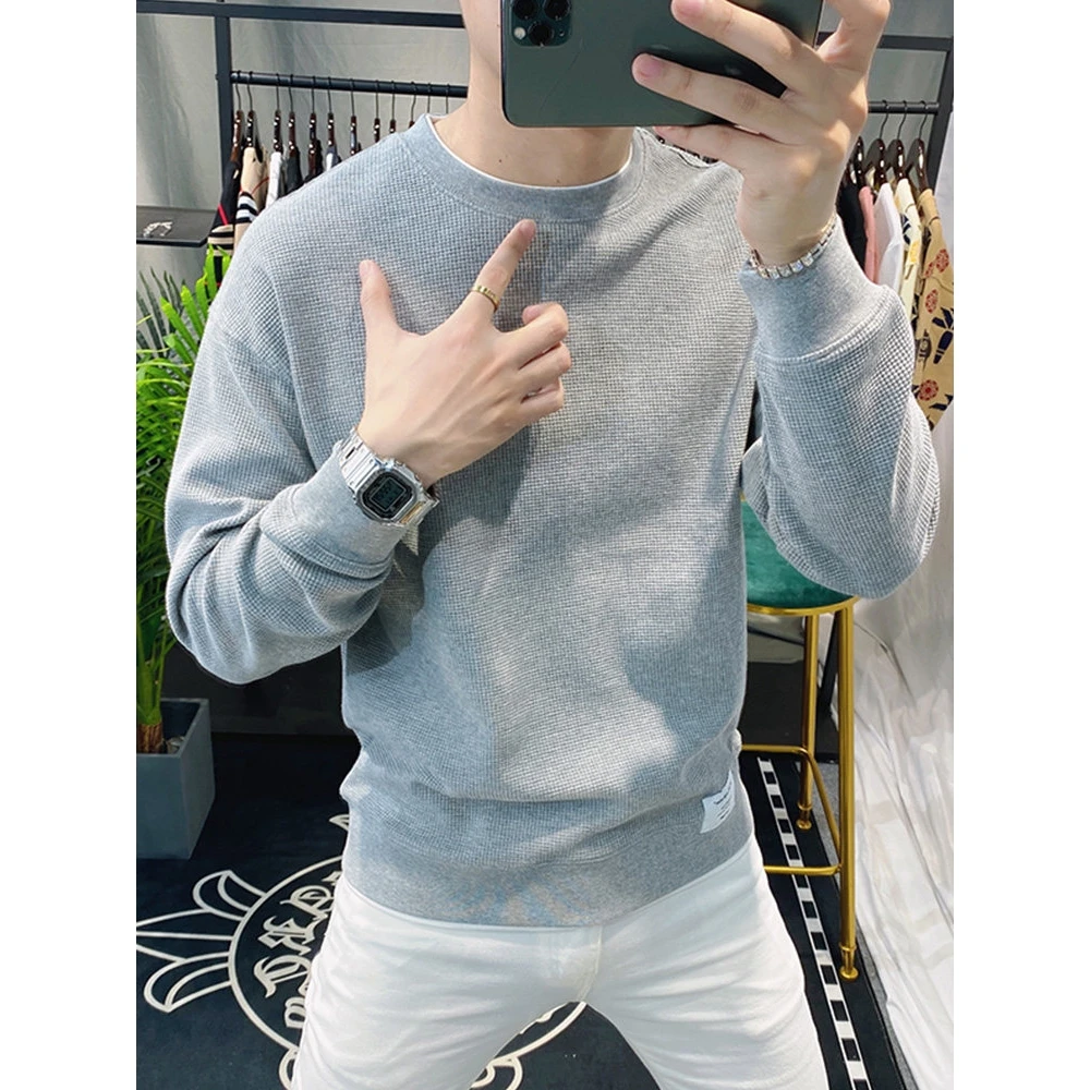 

Мужская толстовка Slim Fit Simple Personali Trendy Station Tide, осенне-зимняя новинка, стильная, высококачественная, повседневная, из смеси хлопка и полиэстера