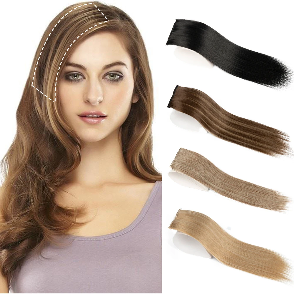 

HAIRSTAR Invisible Seamless Hair Pads 2 Clip In Hair Extension Lining of Natural Hair Top Side Cover Hair Piece Synthetic