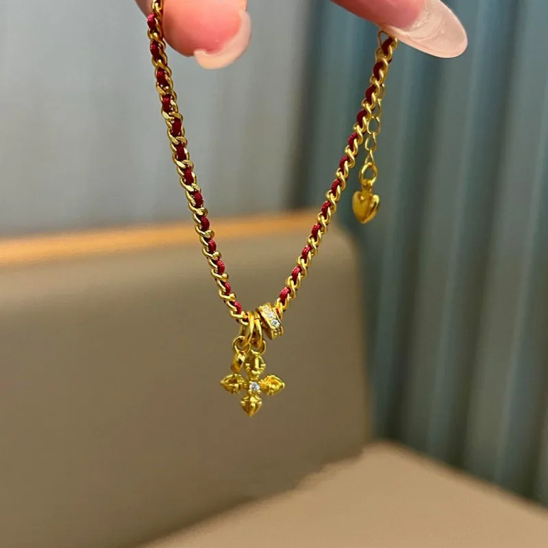 Fashion Jewelry Vintage Temperament Chain With Cord Charm Bracelet For Women Female Gifts Pretty Accessories 2024 Trend New