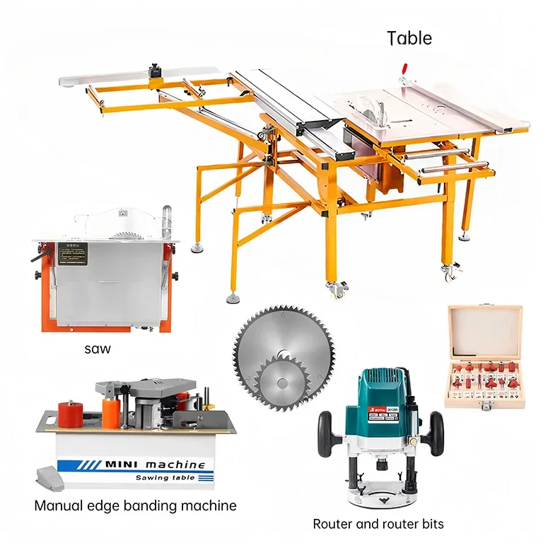 Easy Operate Folding Portable Sn Tools Wood Cutting Machine Multifunction Sliding Table Saw Machine Woodworking