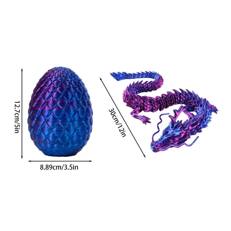 3D Printed Gem Dragon Crystal Fidget Toy uovo di drago articolato girevole regalo ideale per bambini con ADHD perfetto per i compleanni