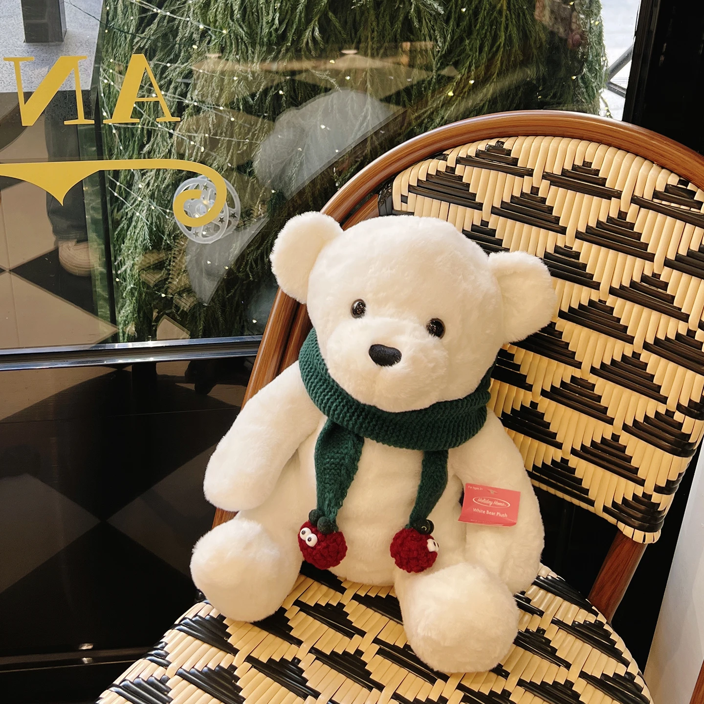 

Плюшевая игрушка-медведь в шарфе, милый мягкий медведь, кукла, подарок на день рождения, декор для комнаты, украшение для семейных праздников и портретов