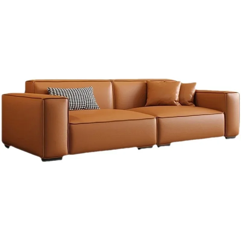 cloth, sofa living room small apartment, double three or four people straight row, technology cloth tofu blocks, rental sofa