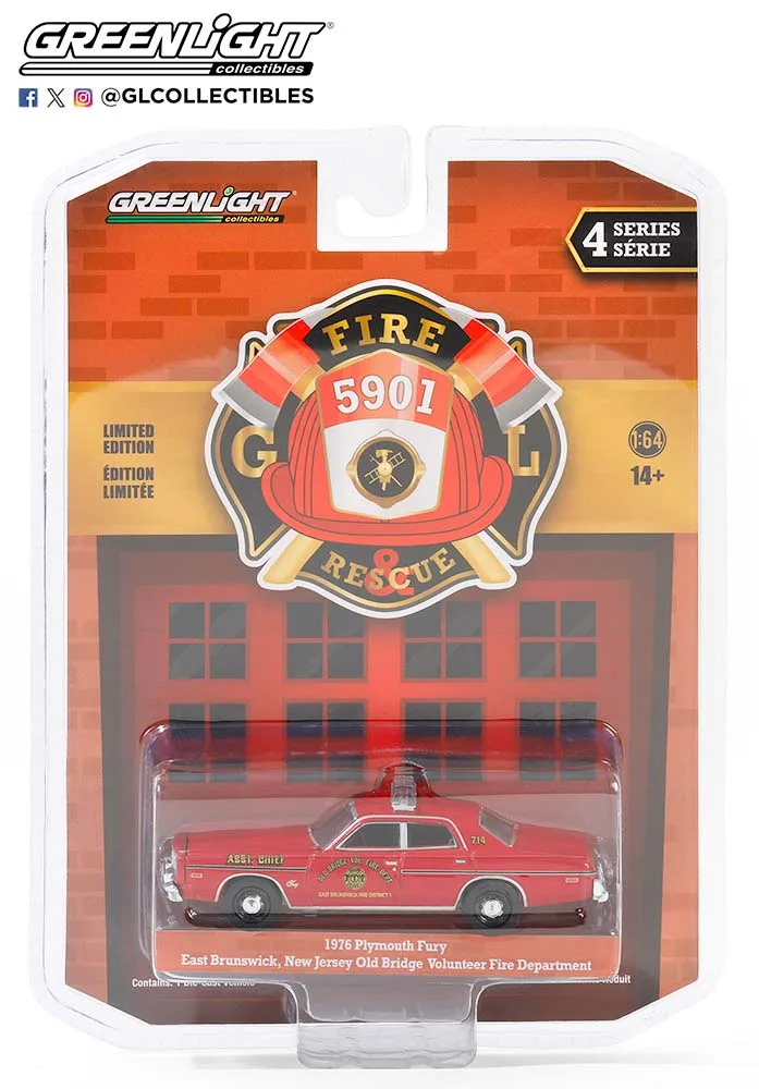 

GREENLIGHT 1:64 1976 Plymouth- Fire Department 67050-B Collection die cast alloy car model decoration gift