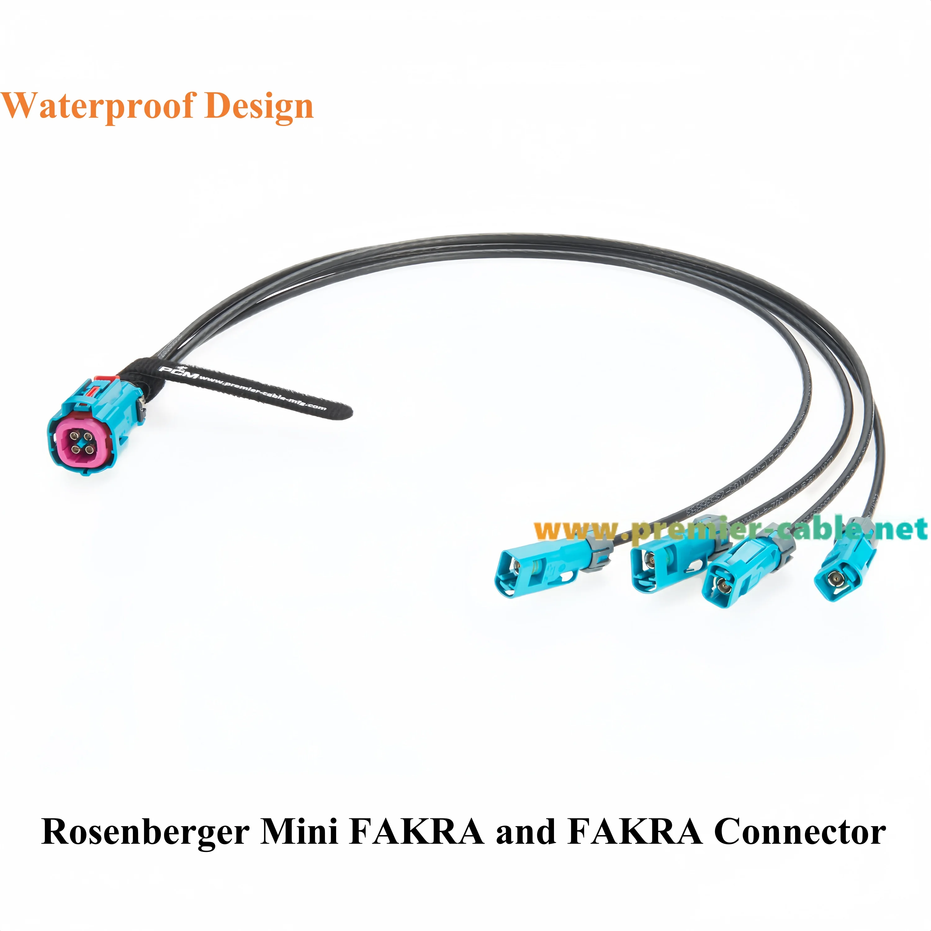 IP67 4-In-1 Rosenberger Mini FAKRA أنثى إلى FAKRA أنثى RF كابل محوري AMK14K-1M4Z5-Z إلى 59Z163-003-Z مركبة LVDS لـ ADAS