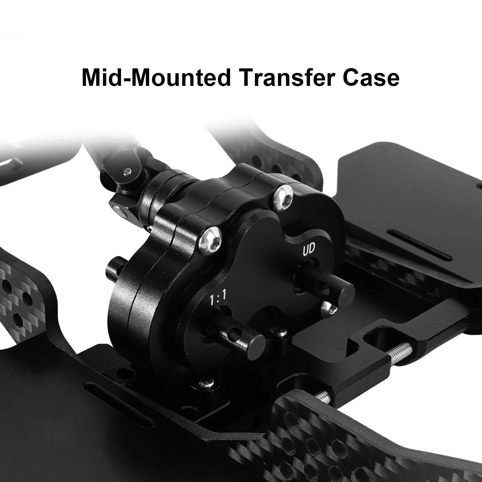 Zestaw podwozia z włókna węglowego LCG z przednią skrzynią biegów do modeli RC Crawlers 1/10 (INC-10F)