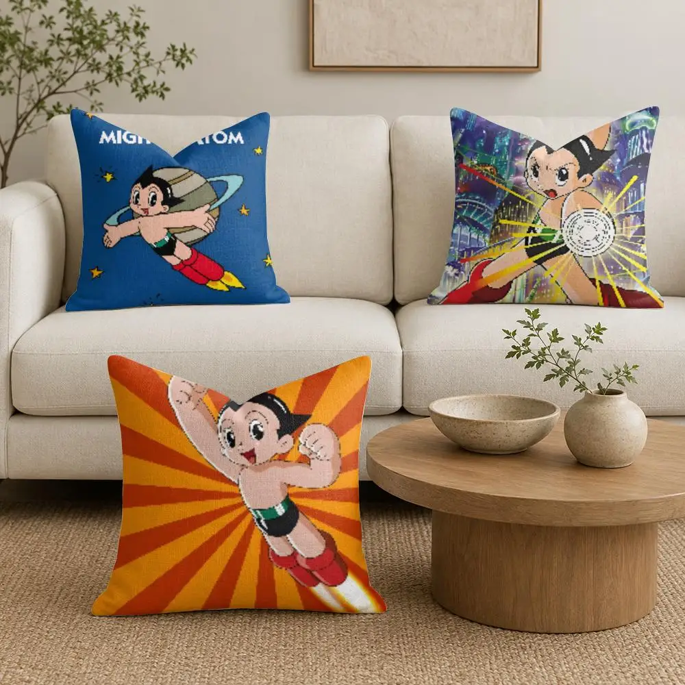 A-Astro Boy Cushion Cover Plush Fabric Soft Double-Sided Printed Sofa Warm Winter Home Gift Pillow Cover