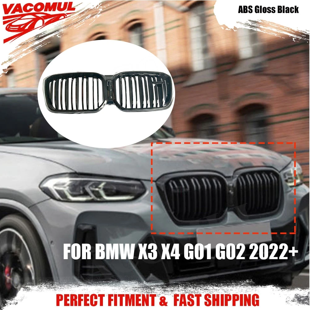 

VACOMUL Front Bumper Racing Grill Front Grille for BMW X3 X4 G01 G02 2022+ Car Styling ABS Replacement