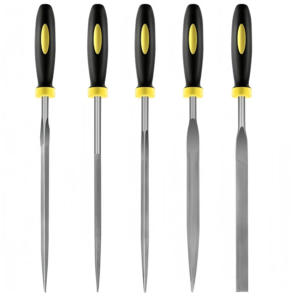 High-Carbon Steel Files Precise Needle File Set - Premium Kit with Non-Slip Ergonomic Handles, for Wood/Plastic/Model Filing