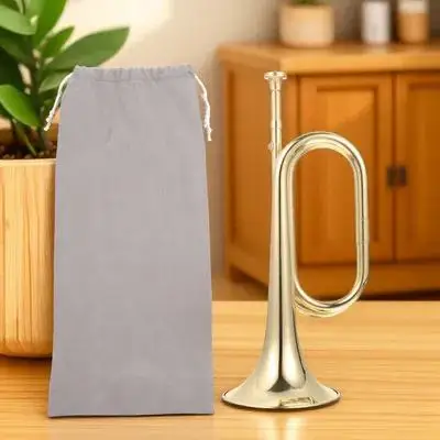 

1Set Brass Trumpet Bugle Beginner Wind Instrument For Military Orchestra School Band Lightweight Durable High-Class Golden Metal