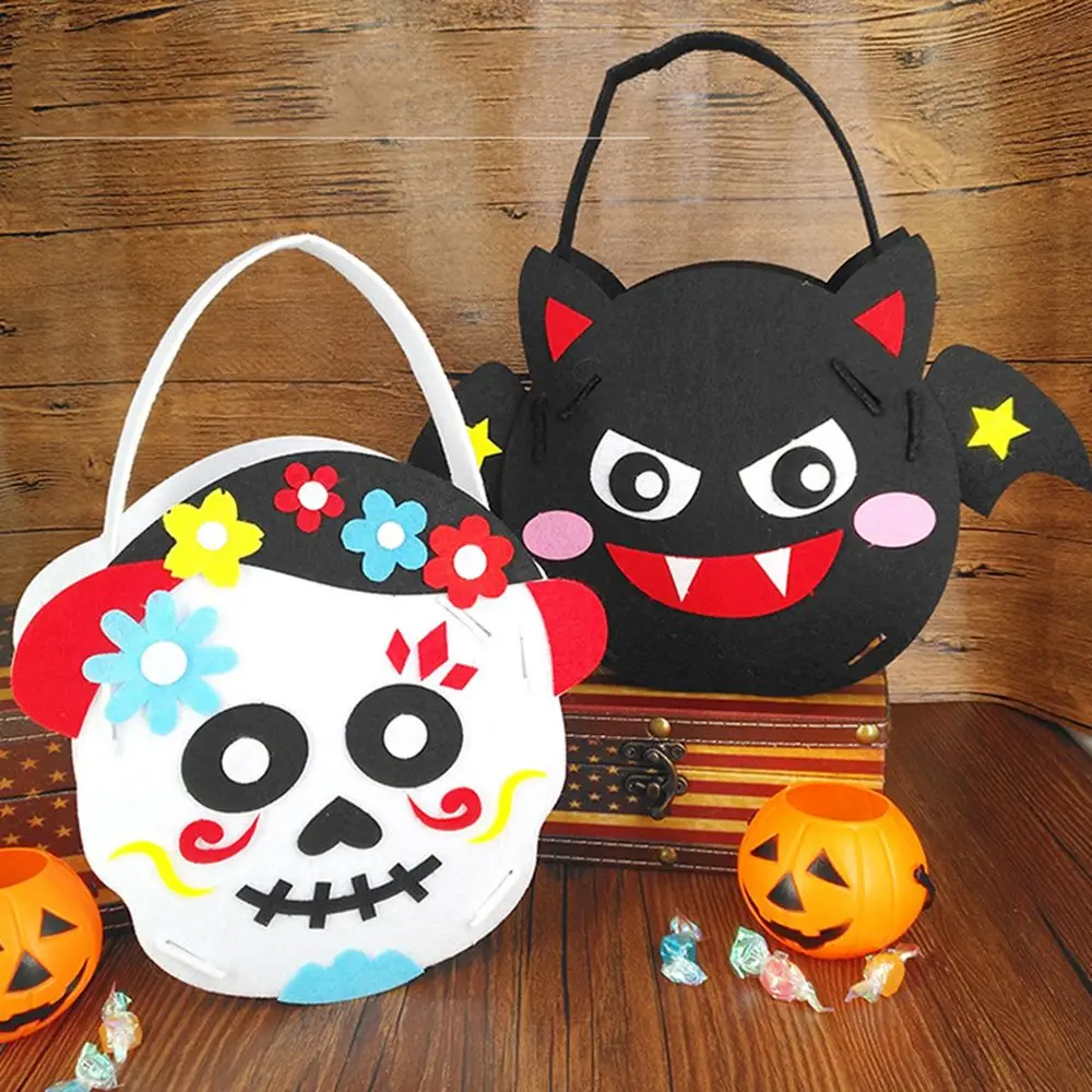 Pumpkin For  DIY Material Tote Bag Ornament Children's  Halloween Bag Halloween Candy Bag Gift Basket Storage Bucket