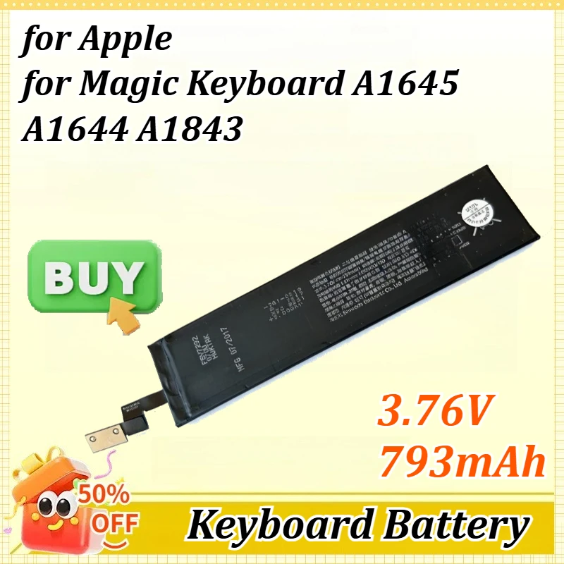 

3.76V 793mAh for Apple for Magic Keyboard A1645 A1644 A1843 for Wireless Keyboard G6 Replace Lithium Battery Easy To Replace