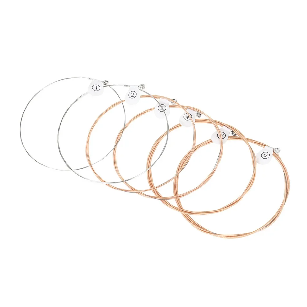 String Folk Guitar Strings 1 Set(6pcs) 14*11*1.1cm Easy To Push Down Resistant To Breakage Resonant And Rich Tone