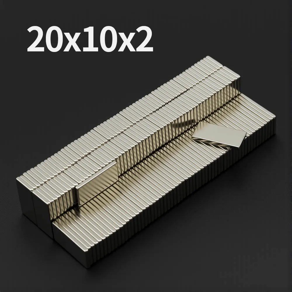 20x10x2mm Powerful Neodymium Magnet N35 NdfeB Permanent Magnetic imanes Block Super Strong Fridge Magnets DIY