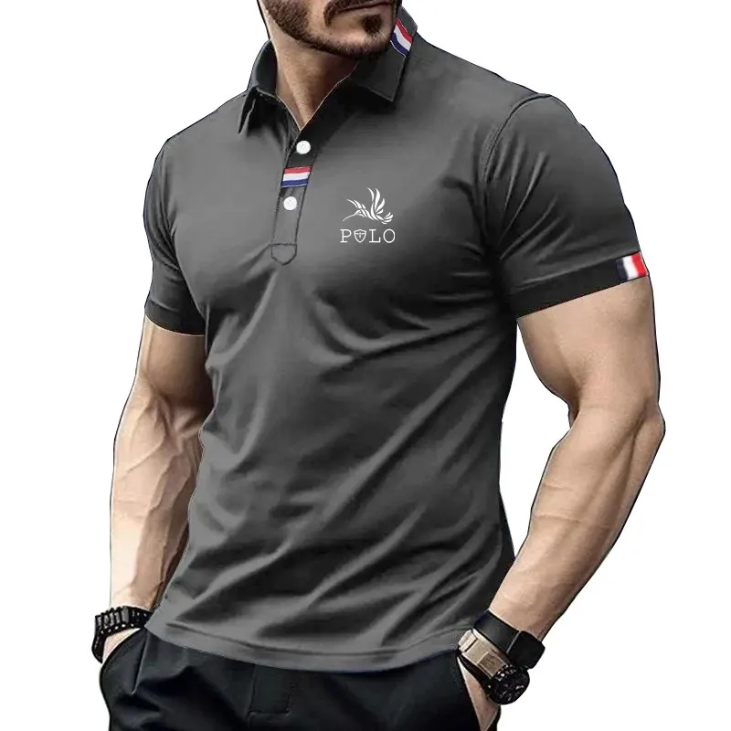 Brand new men's fashionable casual short sleeved men's short sleeved polo shirt