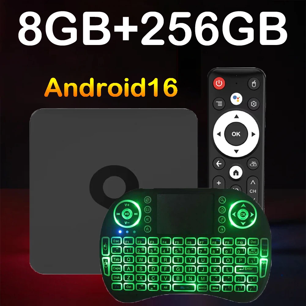 Q1 8K Smart TV Box Android 16 Google Assistant Voice Remote H313 Dual Wifi 5G Ram 4GB 8GB Rom 128GB 256GB Netflix Set Top Box