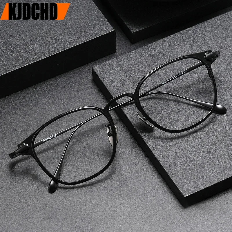 Square Titanium Custom Progressive Glasses Men Optical Myopia Prescription Eyeglasses Bifocal Vintage Multifocal Spectacles