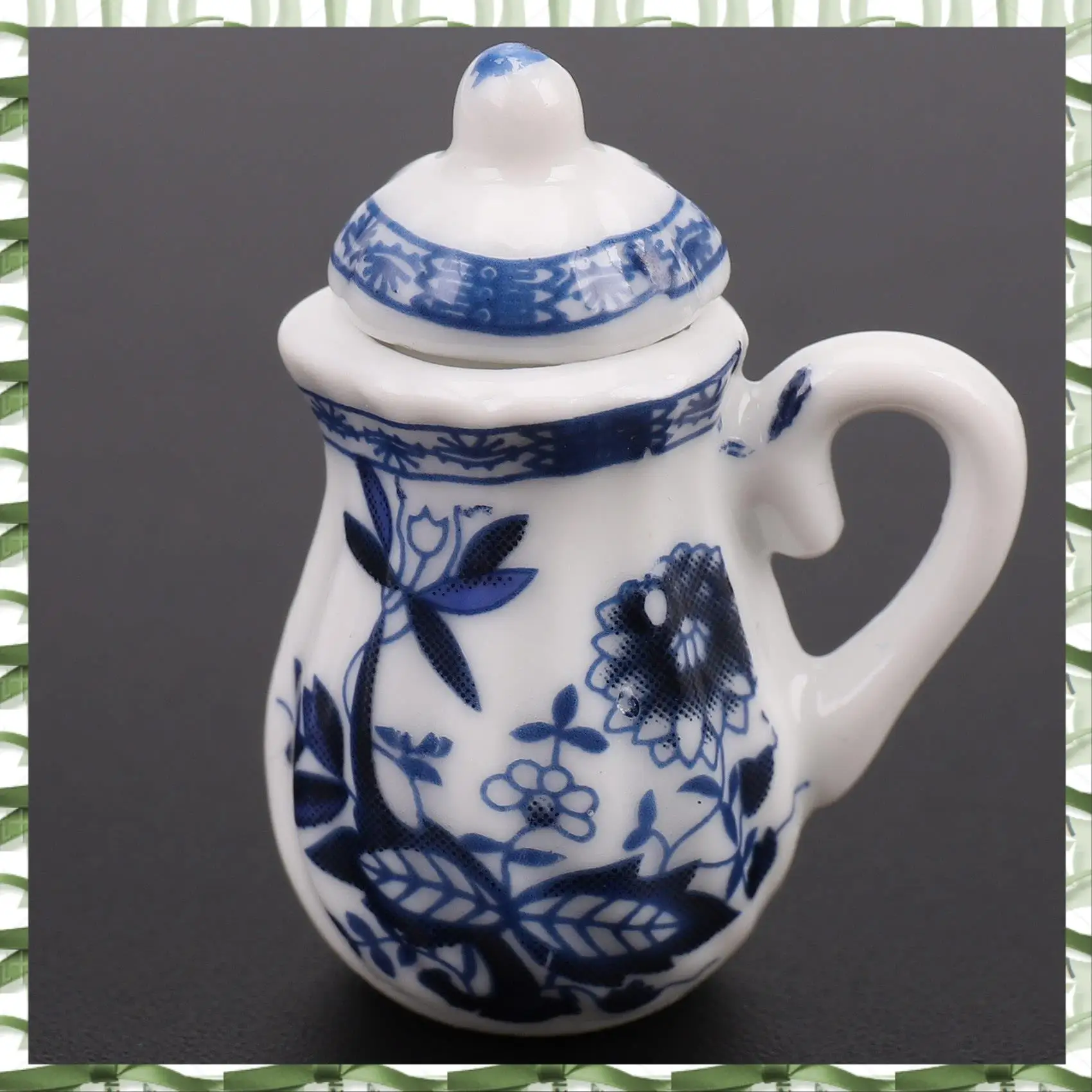 Professional Tool 1/12Th Dining Ware China Tea Set House Miniatures Blue Flower