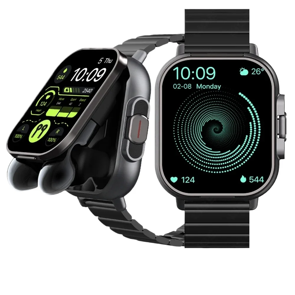 TWS 2in 1 Smart Watch with Headphones Sports Watch Bluetooth Headset Call Watch Men Health Monitor NFC Women Smartwatch Earbuds